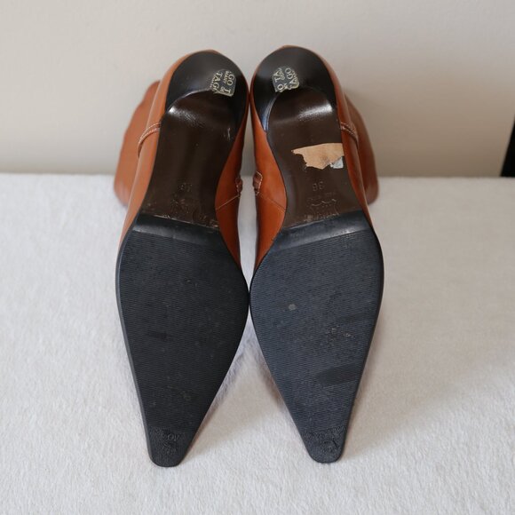 Gorgeous Ballin made in Italy brown buttery leather ankle boots pointed toes 36 - Picture 7 of 9